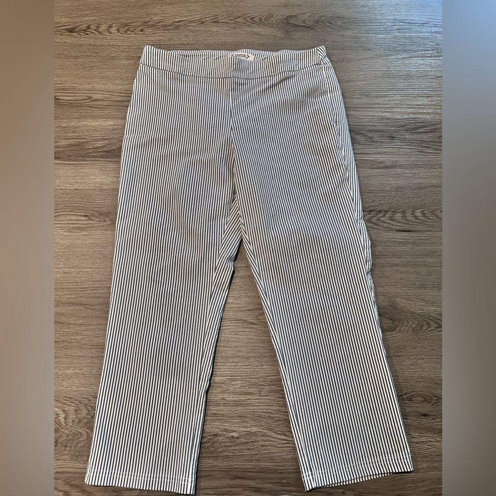 Nanette Lepore Navy and White Striped Pull On Pants M